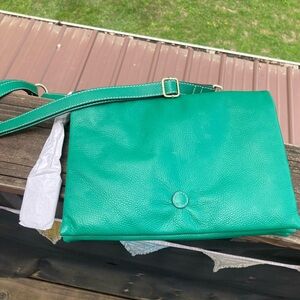 Elegant J Jill Green Leather Shoulder Bag